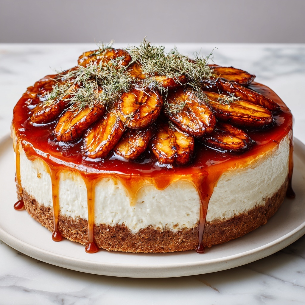 Caramelized Banana Cheesecake with Rum Glaze Recipe - Recipe Image