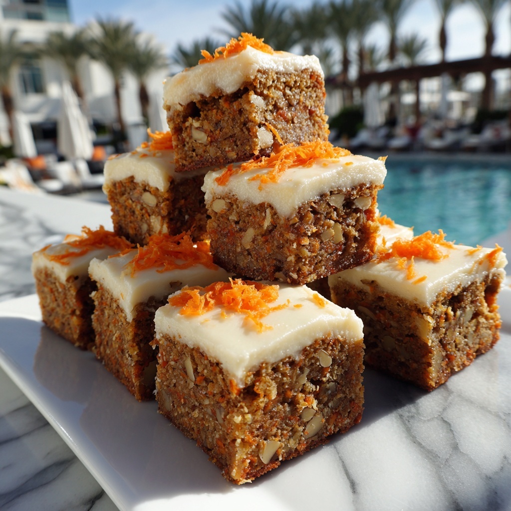 No Sugar Cottage Cheese Carrot Cake Bars Recipe - Recipe Image