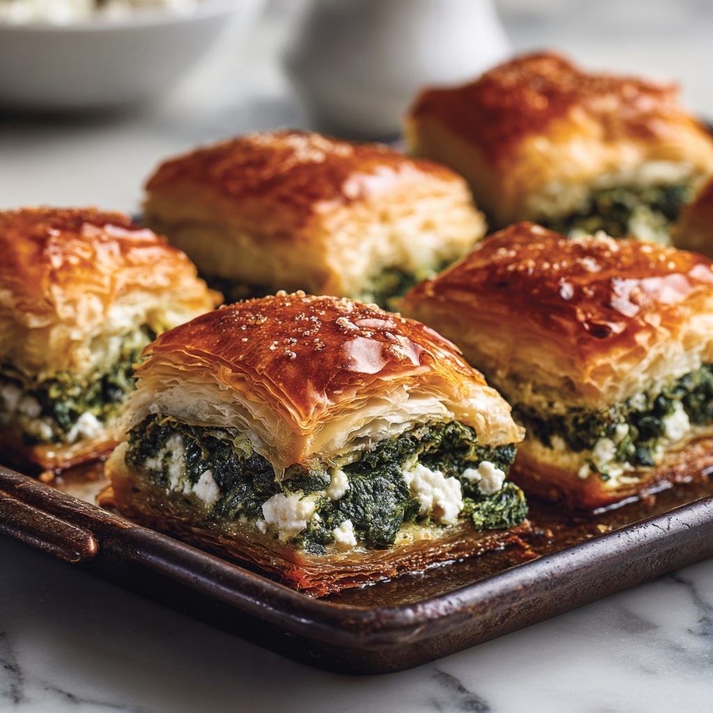 Savory Spinach & Feta Puff Pastry Bites Recipe - Recipe Image