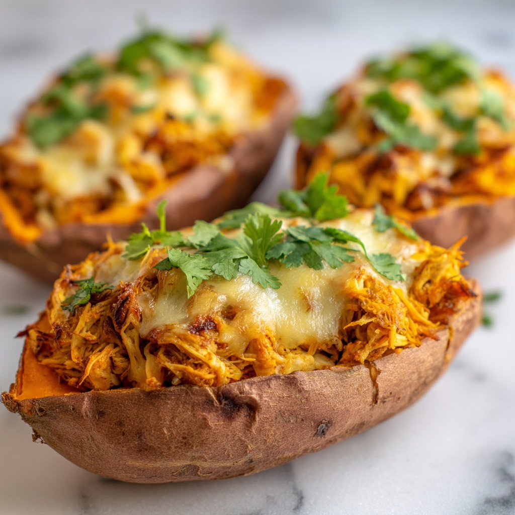 Twice Baked BBQ Chicken Sweet Potatoes Recipe - Recipe Image