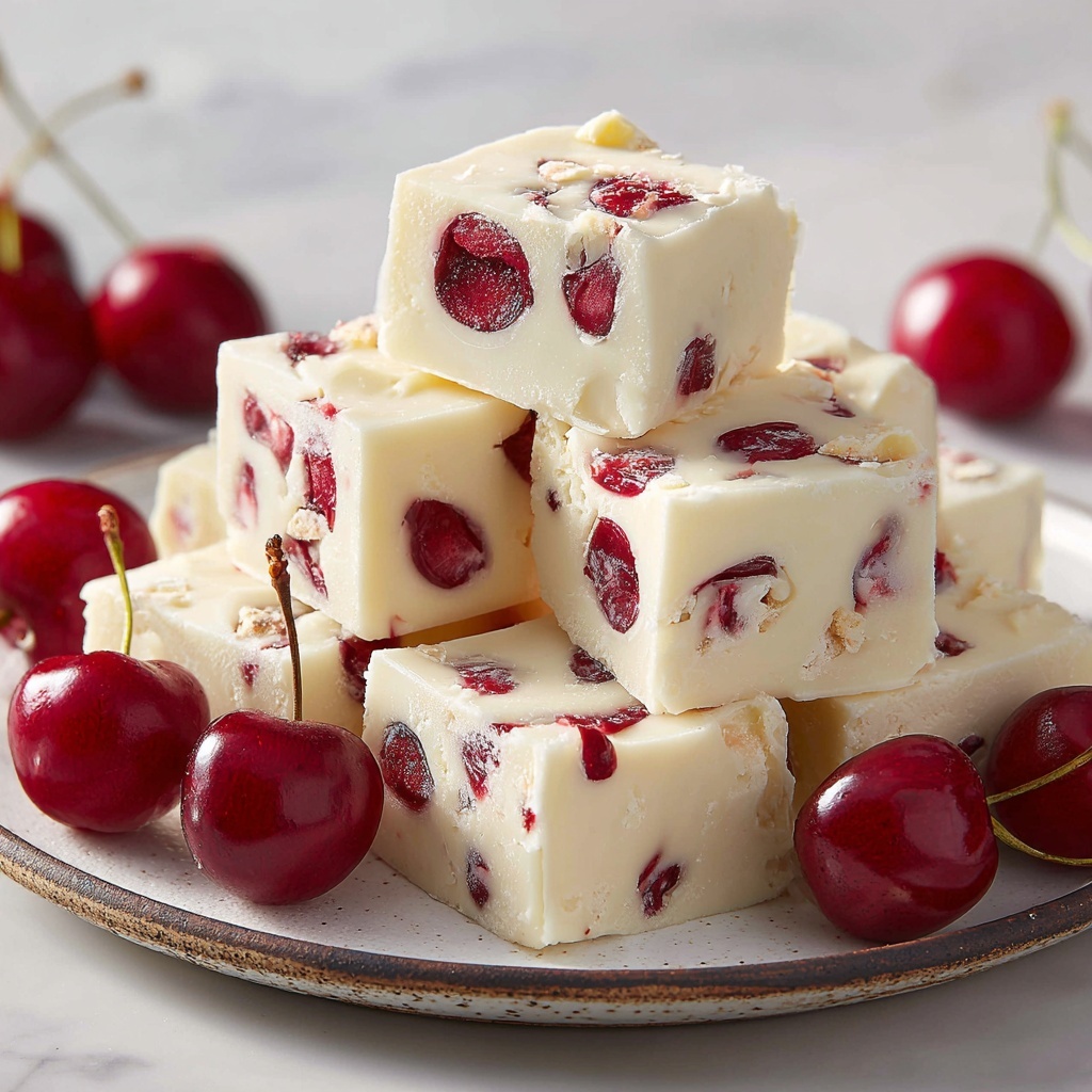 White Chocolate Cherry Fudge Recipe - Recipe Image