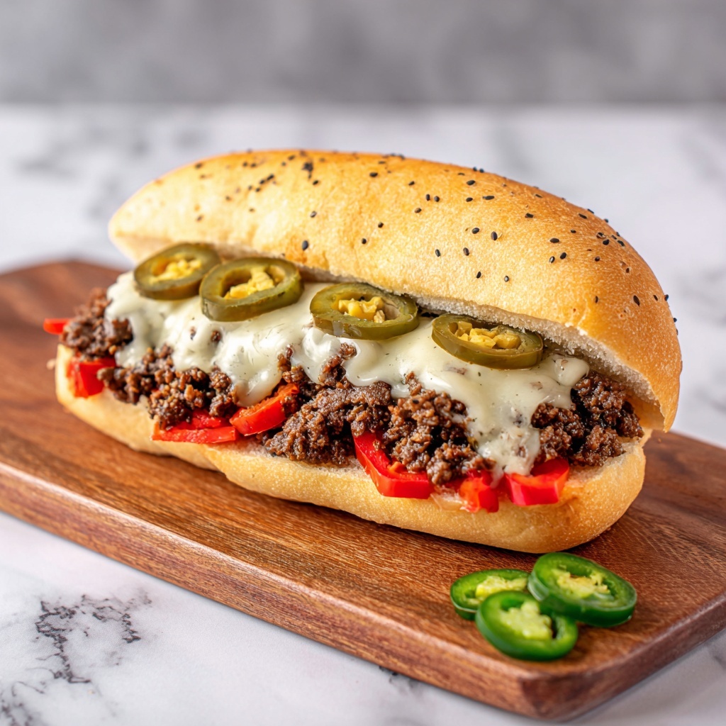 Philly Cheese Steak Burgers Recipe - Recipe Image
