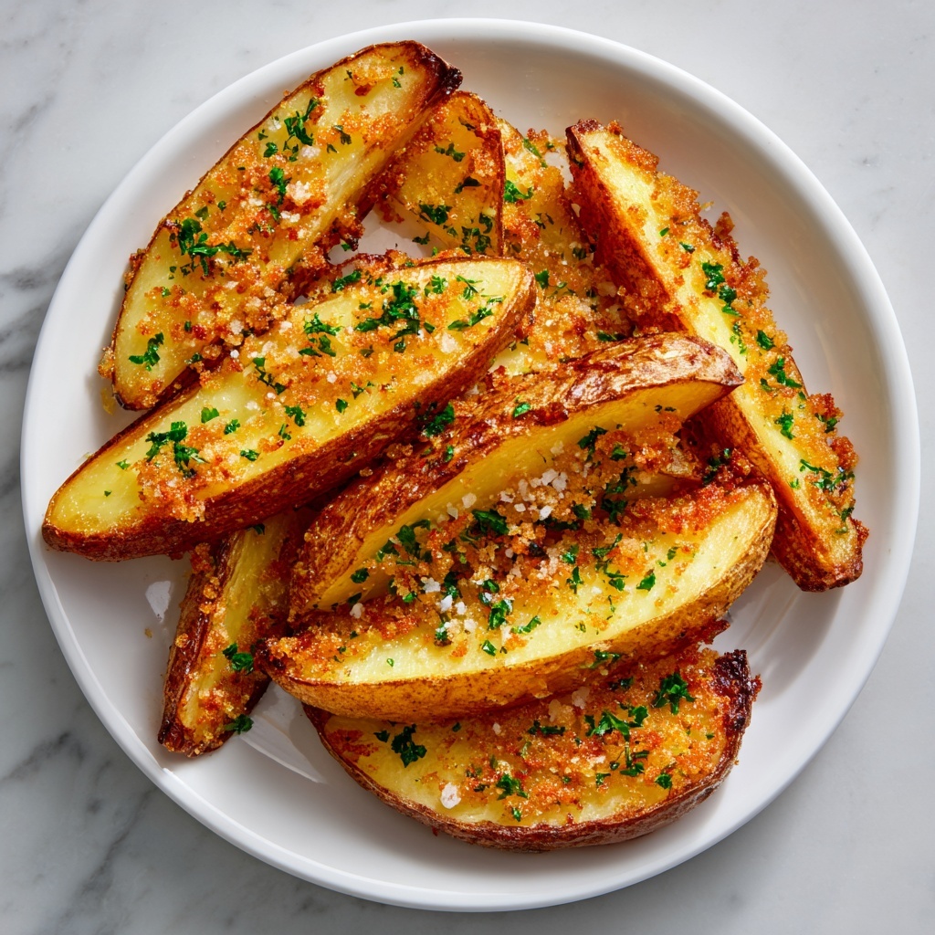 Baked Garlic Parmesan Potato Wedges Recipe - Recipe Image