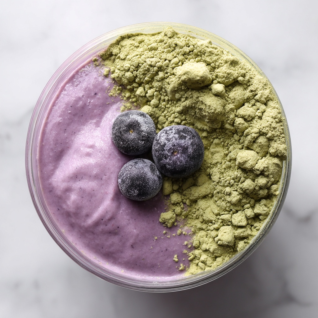 Wild Blueberry Vanilla Matcha Smoothie Recipe - Recipe Image