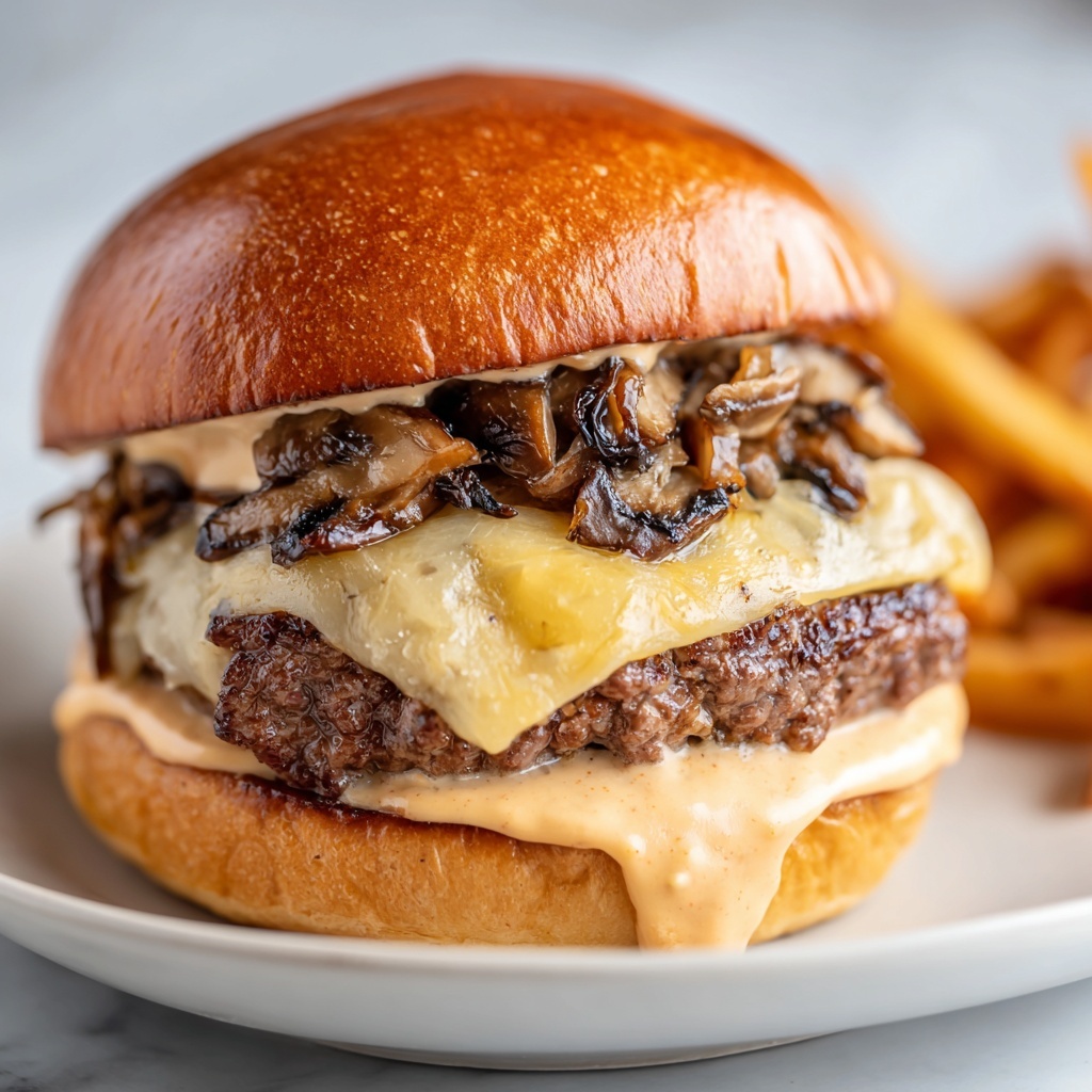 Mushroom Swiss Burger Recipe - Recipe Image