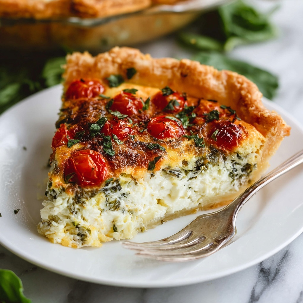 Easy Tomato Spinach Feta Quiche Recipe - Recipe Image