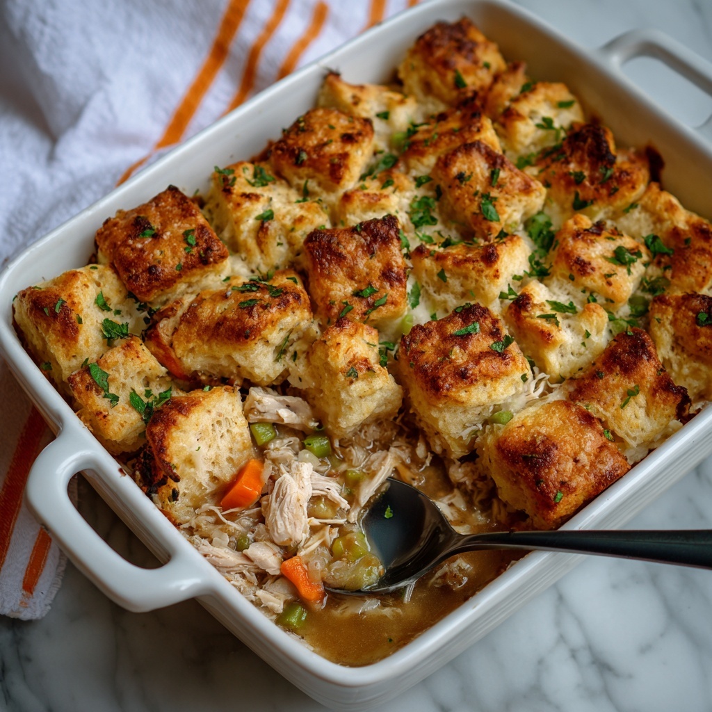 Buffalo Chicken Pot Pie with Cheesy Biscuit Topping Recipe - Recipe Image