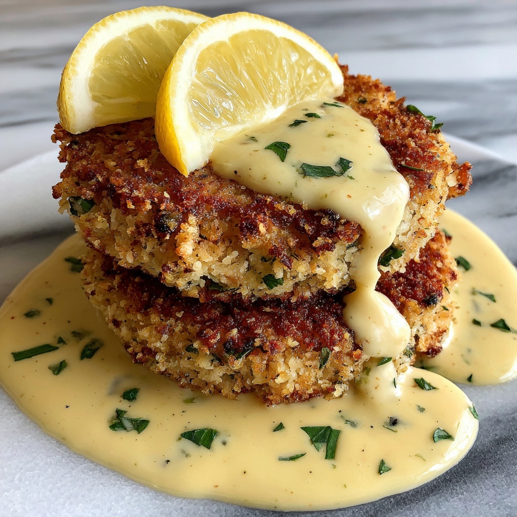 Lemon Pecorino Crusted Chicken with Creamy Lemon Sauce Recipe - Recipe Image