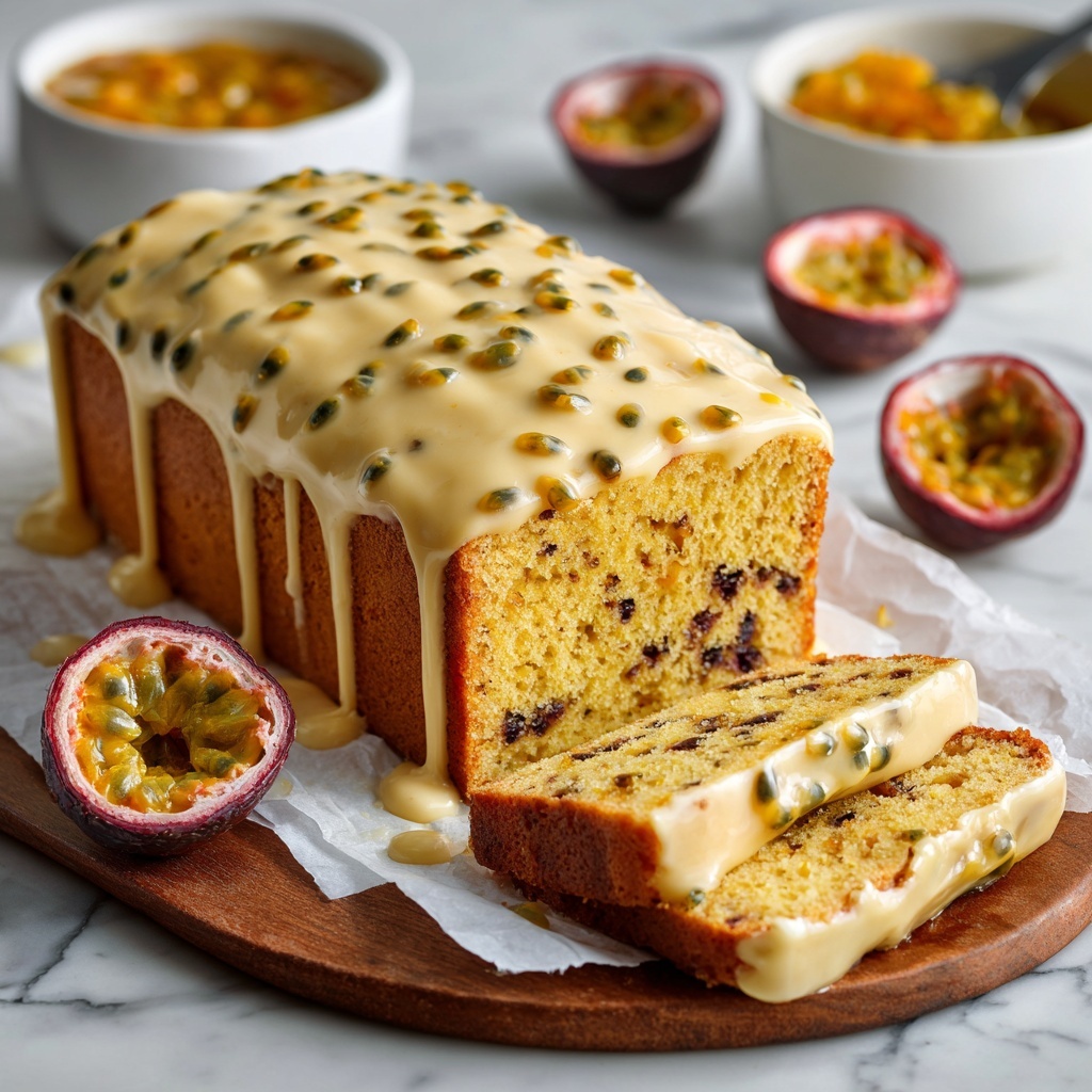 Vegan Passion Fruit Cake with Passion Fruit Glaze Recipe - Recipe Image