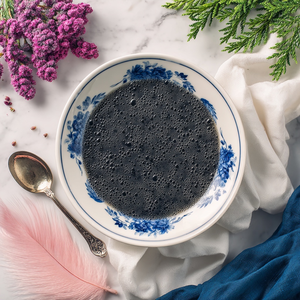 Nutty Black Sesame Soup Dessert: 3-Ingredient Vegan Delight Recipe - Recipe Image