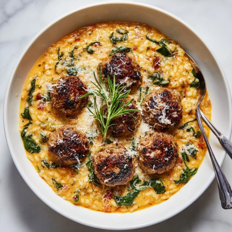 Rosemary Chicken Meatballs with Tomato Orzo Recipe