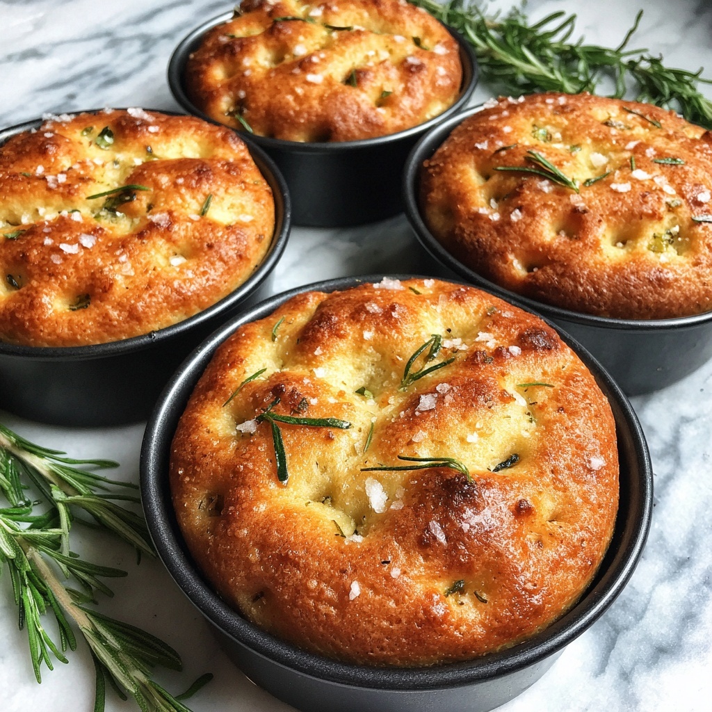 Golden Crust Garlic Rosemary Focaccia Muffins Recipe - Recipe Image