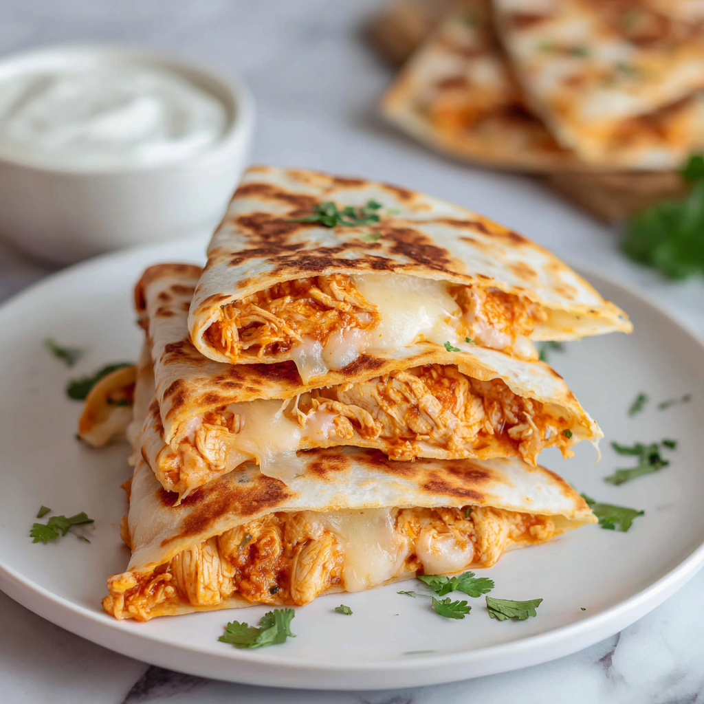 Cheesy Hot Honey Chicken Quesadillas Recipe - Recipe Image