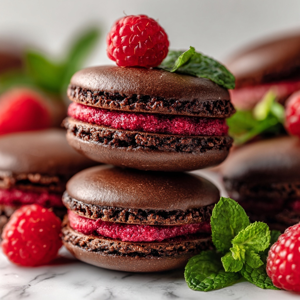 Dark Chocolate Raspberry Macarons: A Decadent Treat for Every Occasion Recipe - Recipe Image