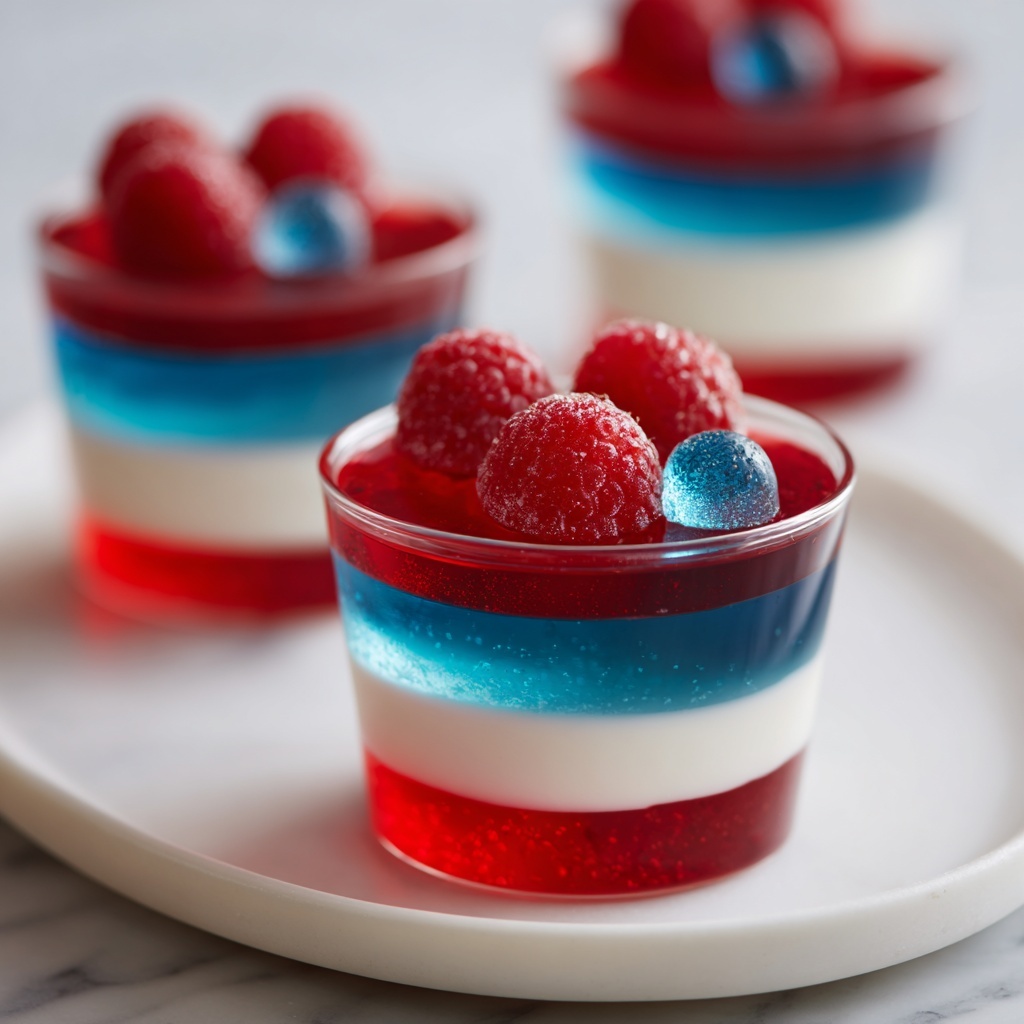 Festive Red, White, and Blue Jello Cups to Dazzle Your Guests Recipe - Recipe Image