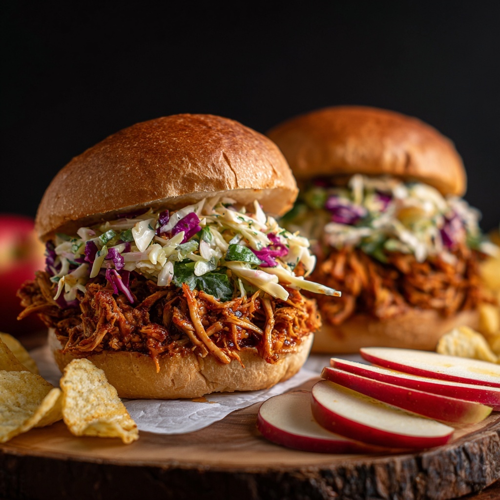 Crockpot BBQ Pulled Chicken Sandwiches Recipe - Recipe Image