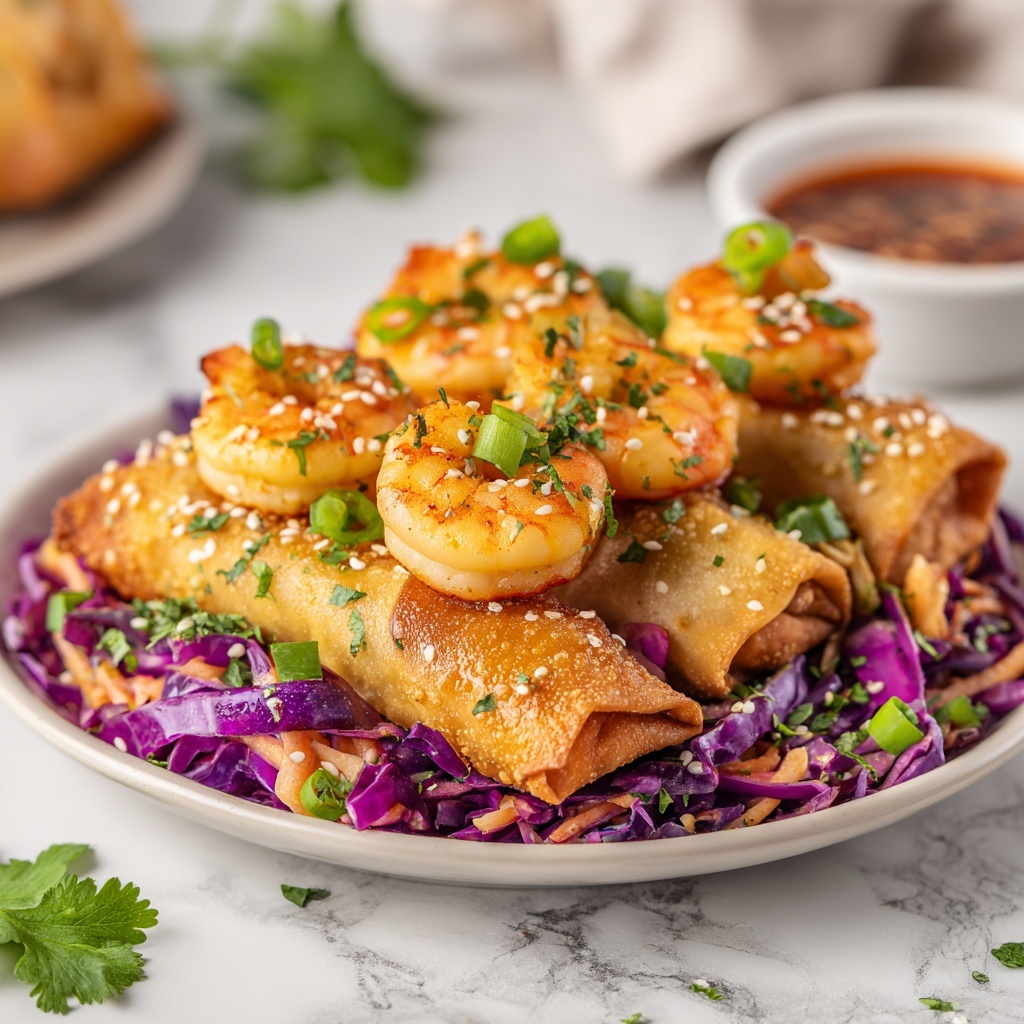 Crispy Shrimp and Cabbage Egg Rolls Recipe - Recipe Image