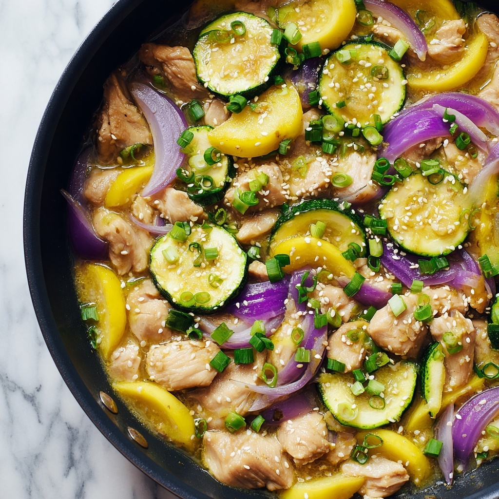 Zucchini Chicken Stir Fry with Ginger and Sesame Recipe - Recipe Image