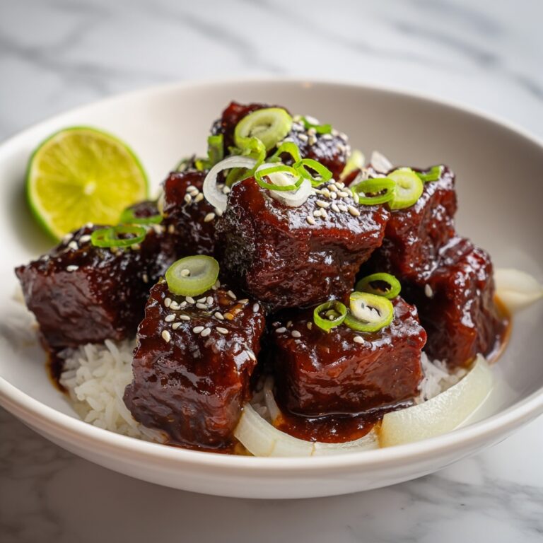 Honey Garlic Lamb with Pickled Cucumber Recipe