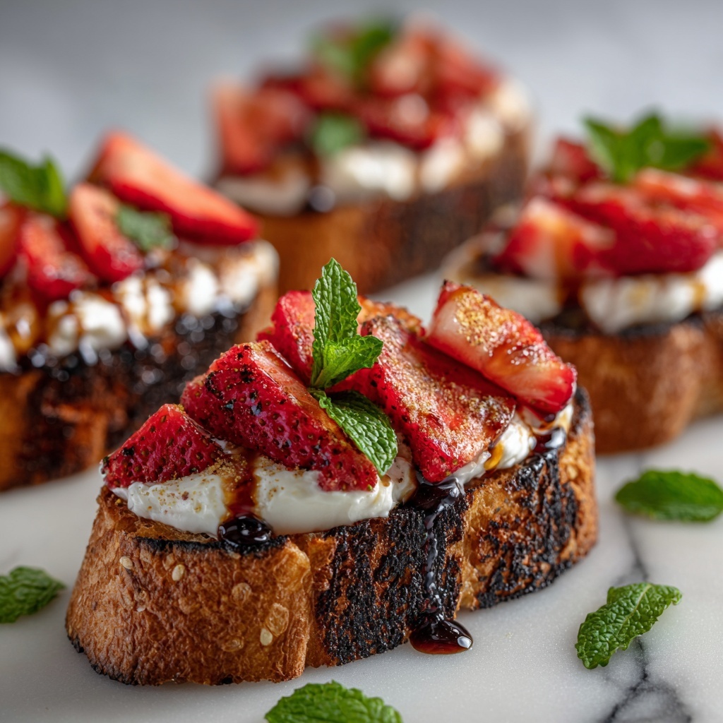 Balsamic Strawberries Crostini Recipe - Recipe Image