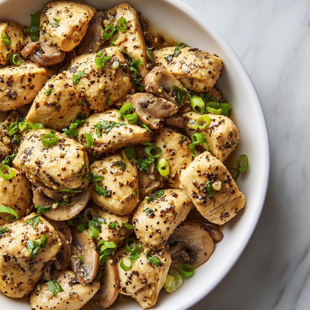Black Pepper Chicken with Mushrooms Recipe: A Comforting Delight Recipe - Recipe Image