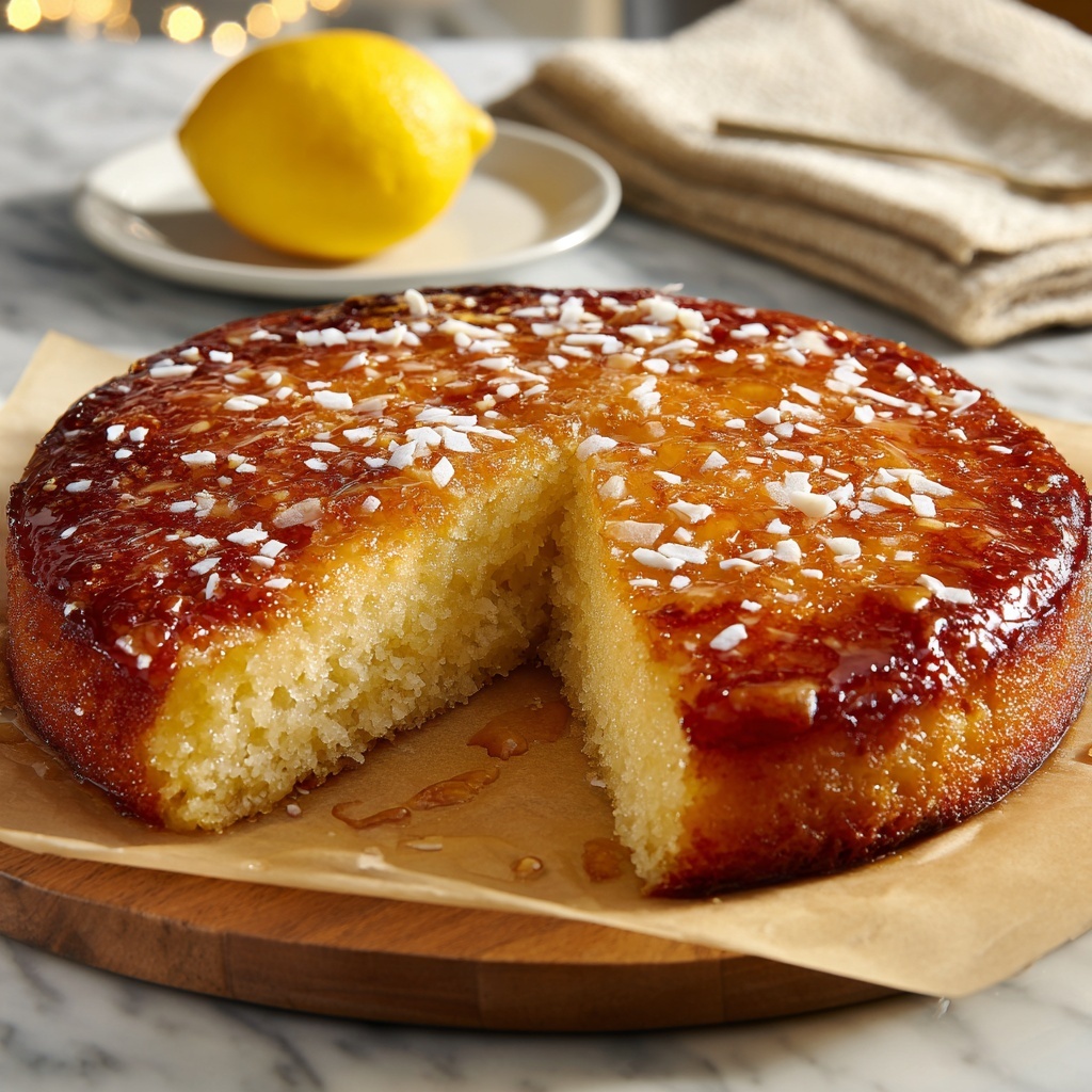Sticky Coconut Lemon Cake Recipe - Recipe Image