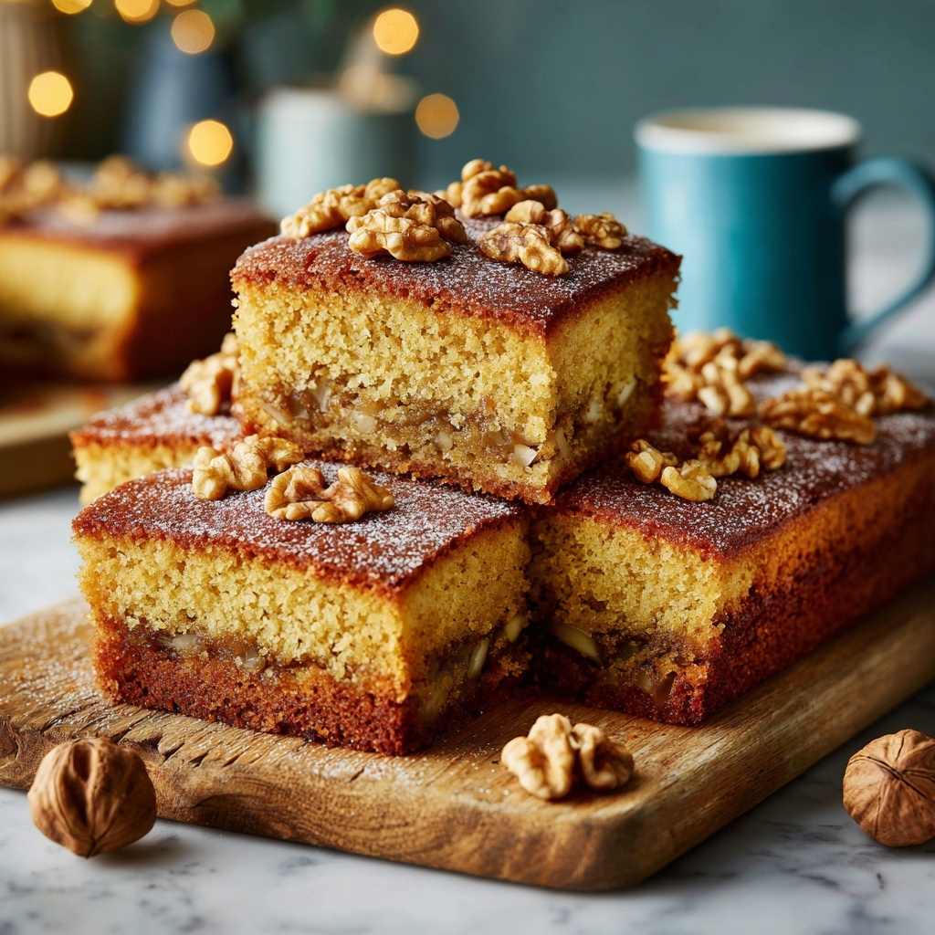 Pear Walnut Blondies Recipe - Recipe Image