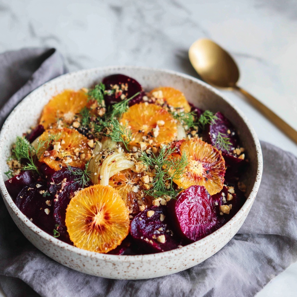 Roasted Beet and Fennel Salad with Orange Vinaigrette and Toasted Almonds Recipe - Recipe Image