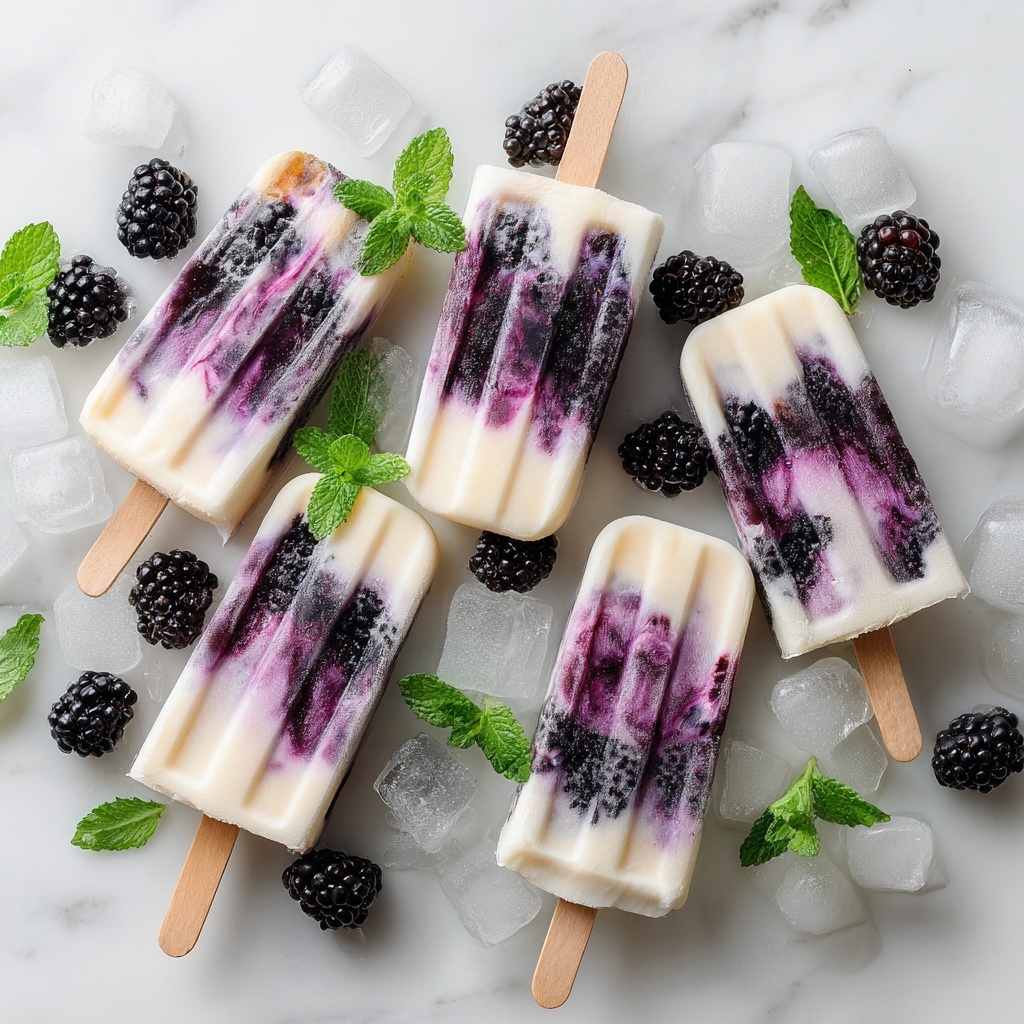 Creamy Blackberry, Pineapple and Coconut Swirl Ice Pops Recipe - Recipe Image
