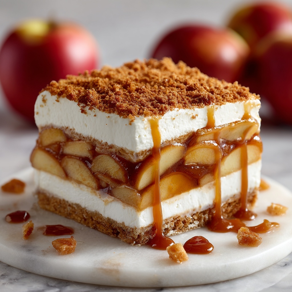 No-Bake Caramel Apple Eclair Cake Recipe - Recipe Image