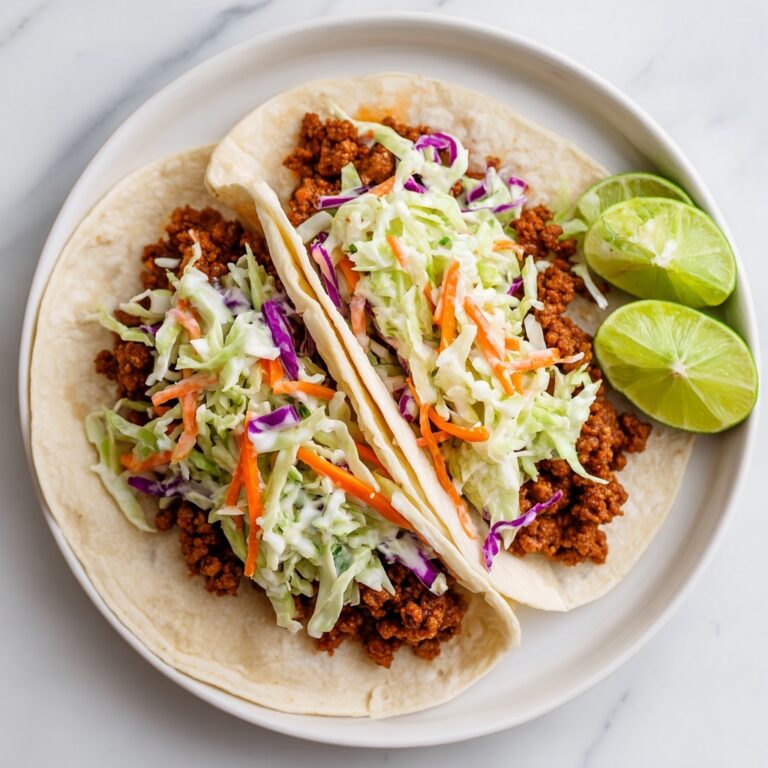 Beef Tacos with Peach Vinegar Slaw Recipe