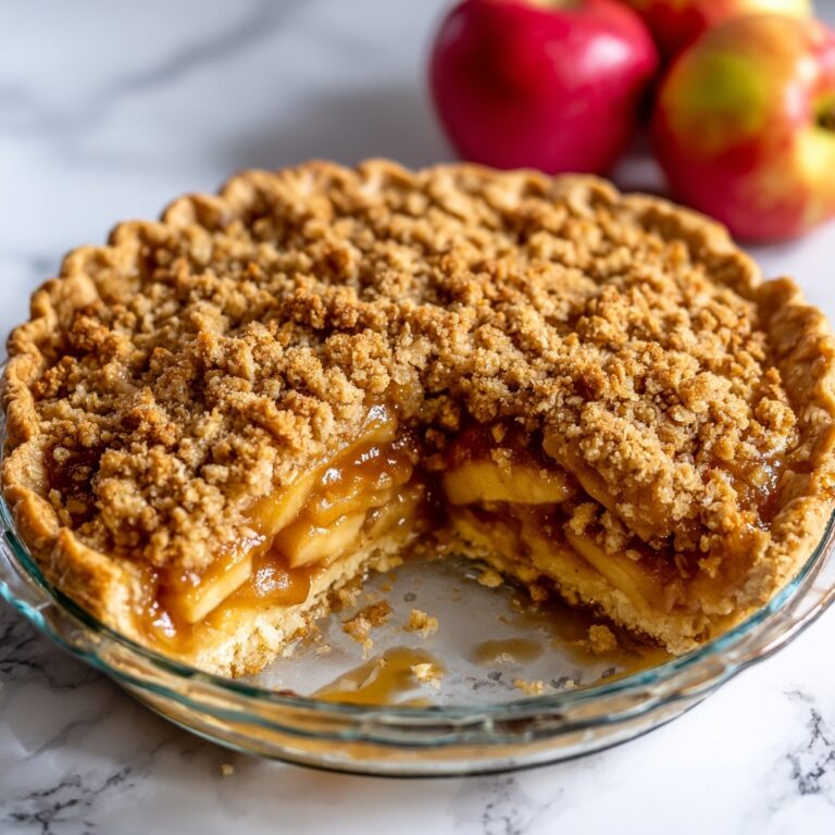 Deep Dish Apple Crisp with Caramel Drizzle Recipe