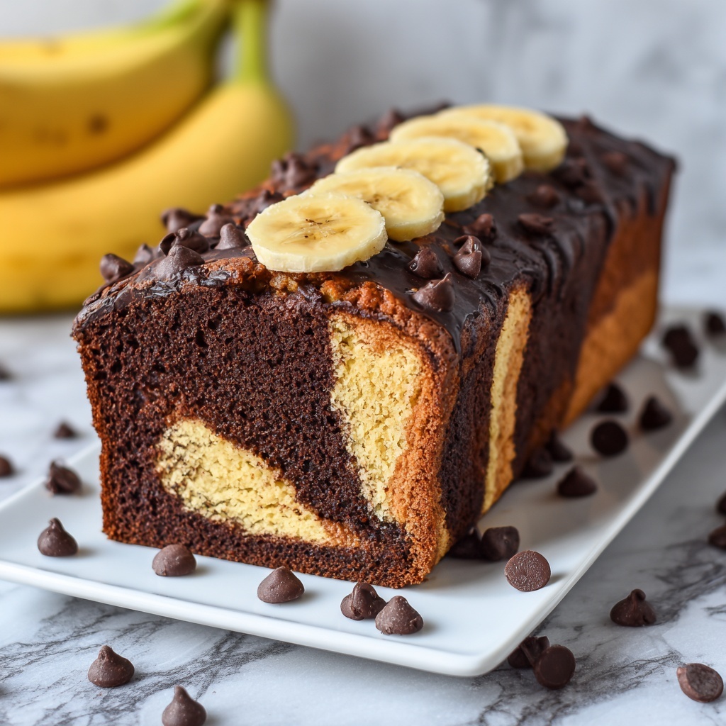 Chocolate Marble Banana Bread Recipe - Recipe Image