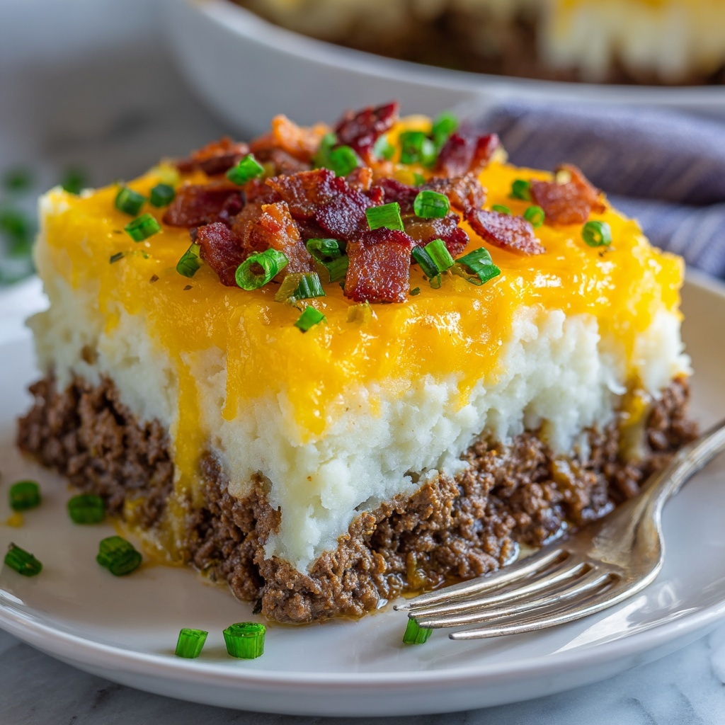 Cheesy Loaded Meatloaf Casserole Recipe - Recipe Image
