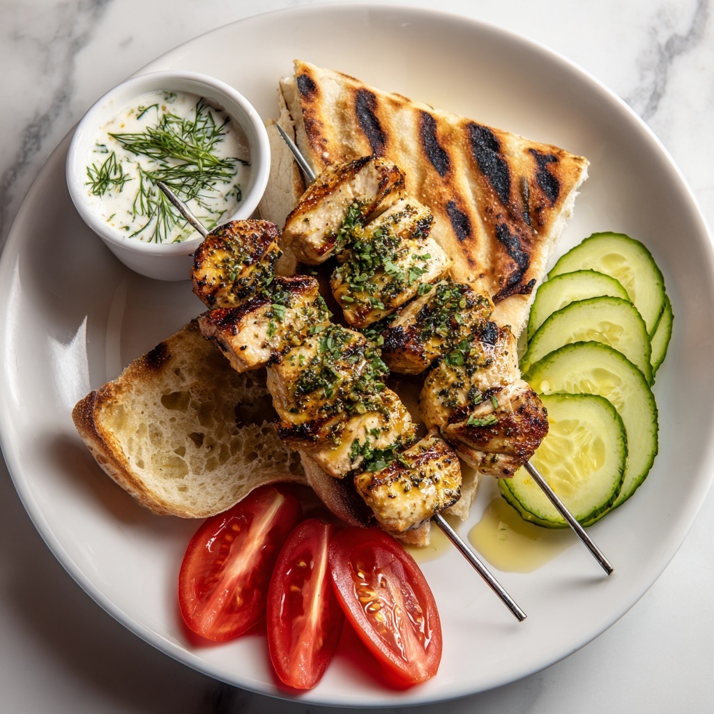 Greek Chicken Souvlaki with Tzatziki Sauce Recipe - Recipe Image