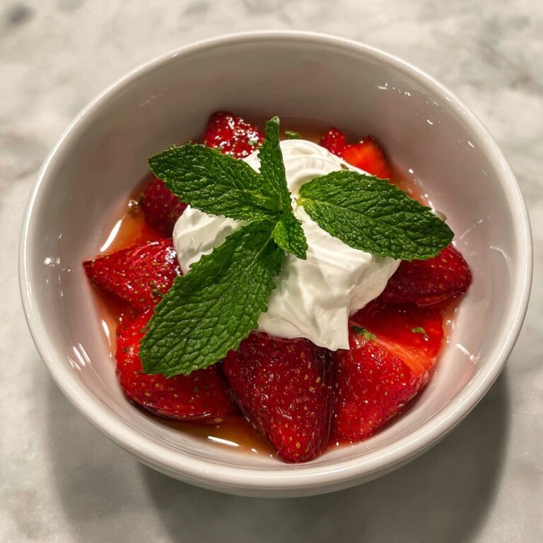 Strawberries with Mint-Infused Cream Recipe