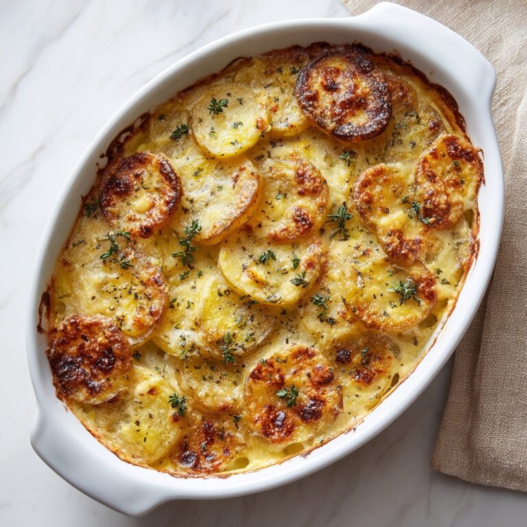 Creamy Yukon Gold Scalloped Potatoes with Crispy Cheese Edges Recipe