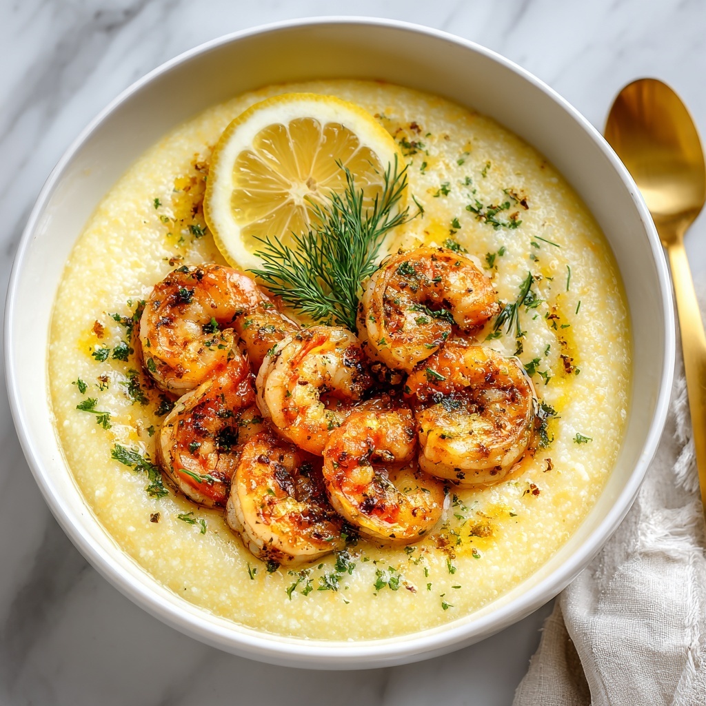 Honey Butter Cajun Shrimp with Smoked Gouda Grits Recipe - Recipe Image