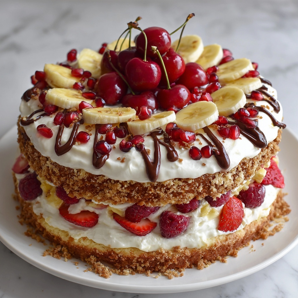 No-Bake Banana Split Cake Recipe - Recipe Image
