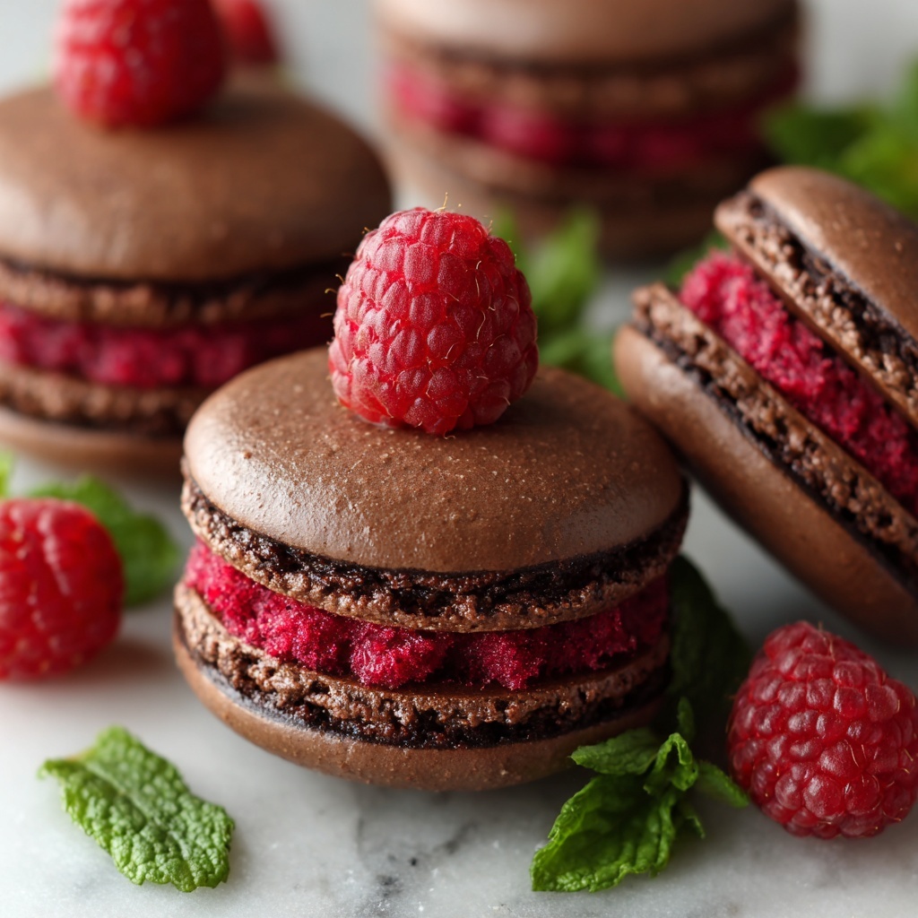 Dark Chocolate Raspberry Macarons: A Decadent Treat for Every Occasion Recipe - Recipe Image