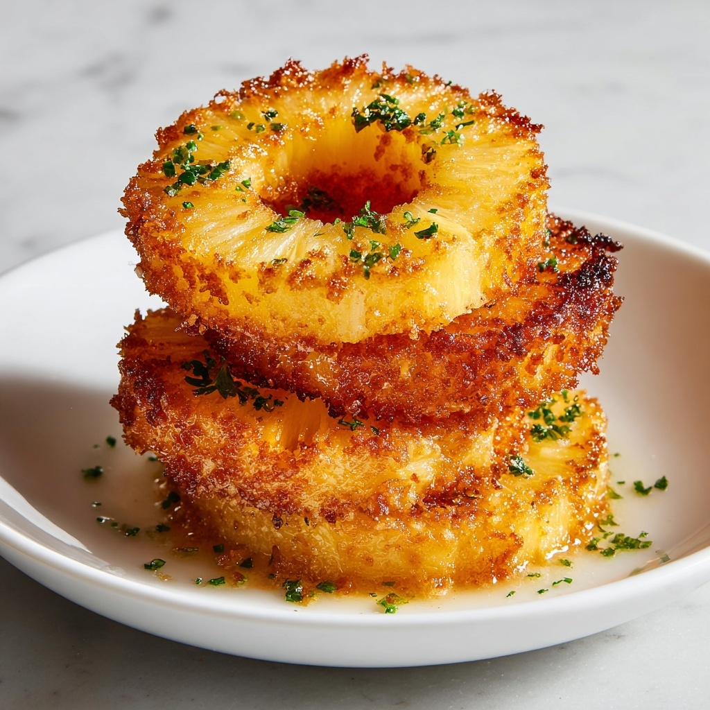 Crispy Fried Pineapple Rings with Spiced Batter and Optional Sweet Toppings Recipe - Recipe Image
