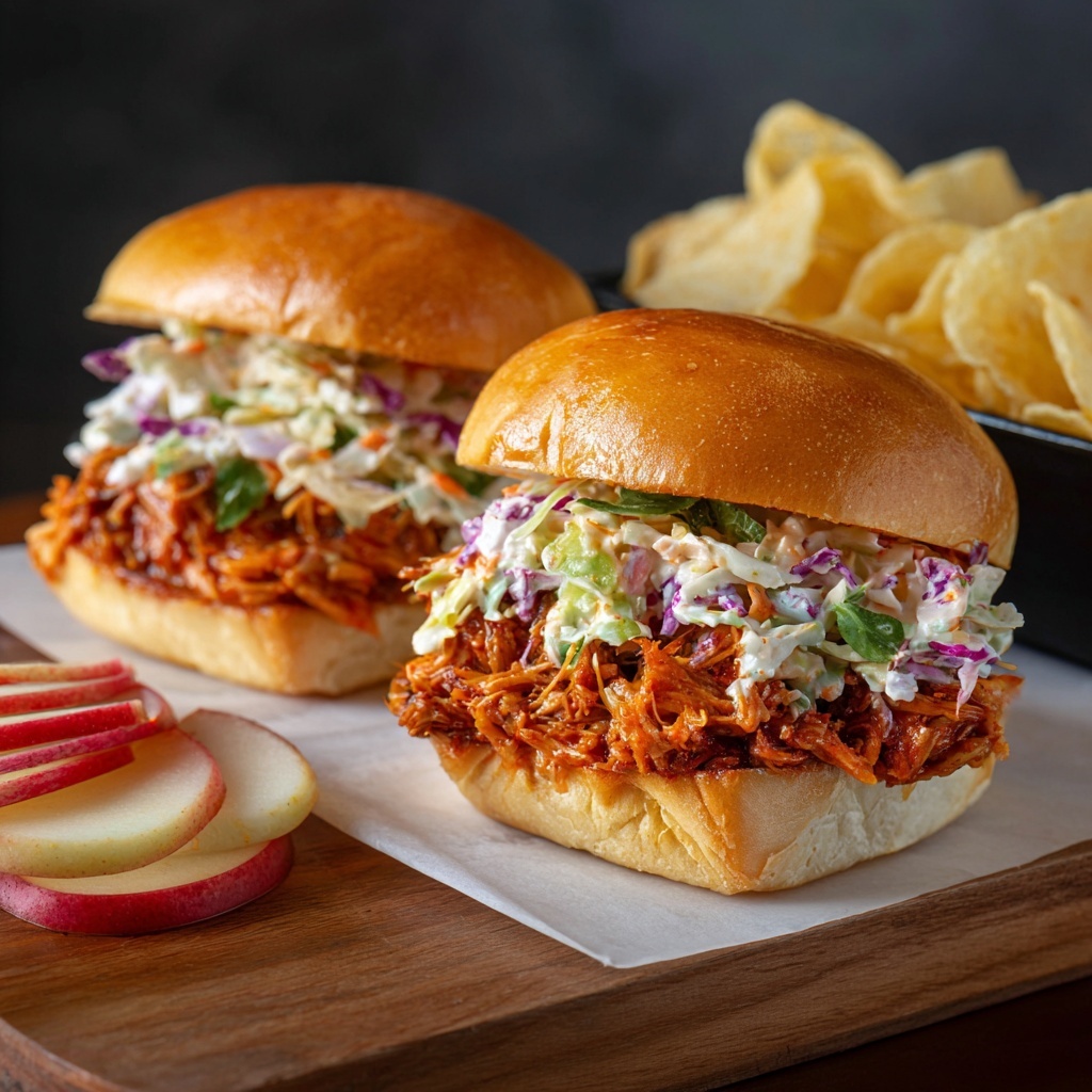 Crockpot BBQ Pulled Chicken Sandwiches Recipe - Recipe Image