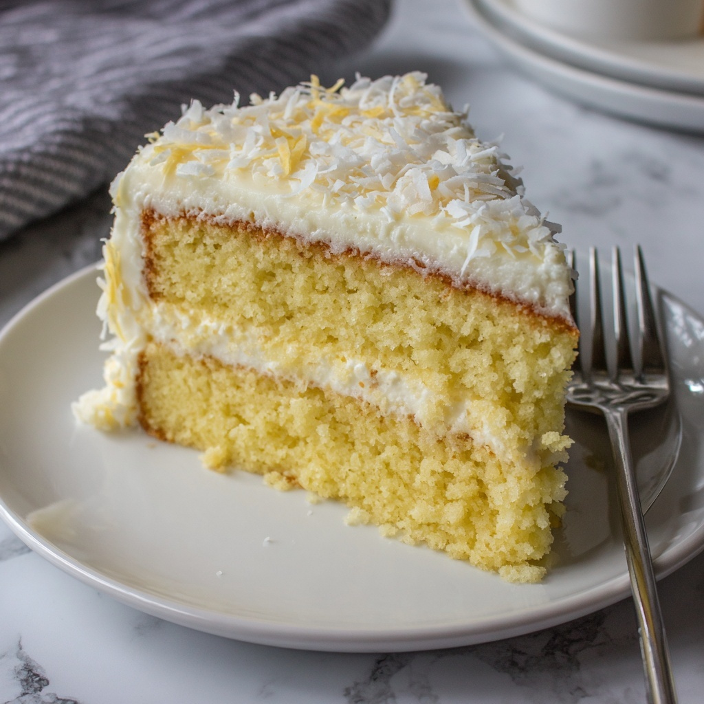 Vegan Coconut Cake with Whipped Cream Cheese Frosting Recipe - Recipe Image