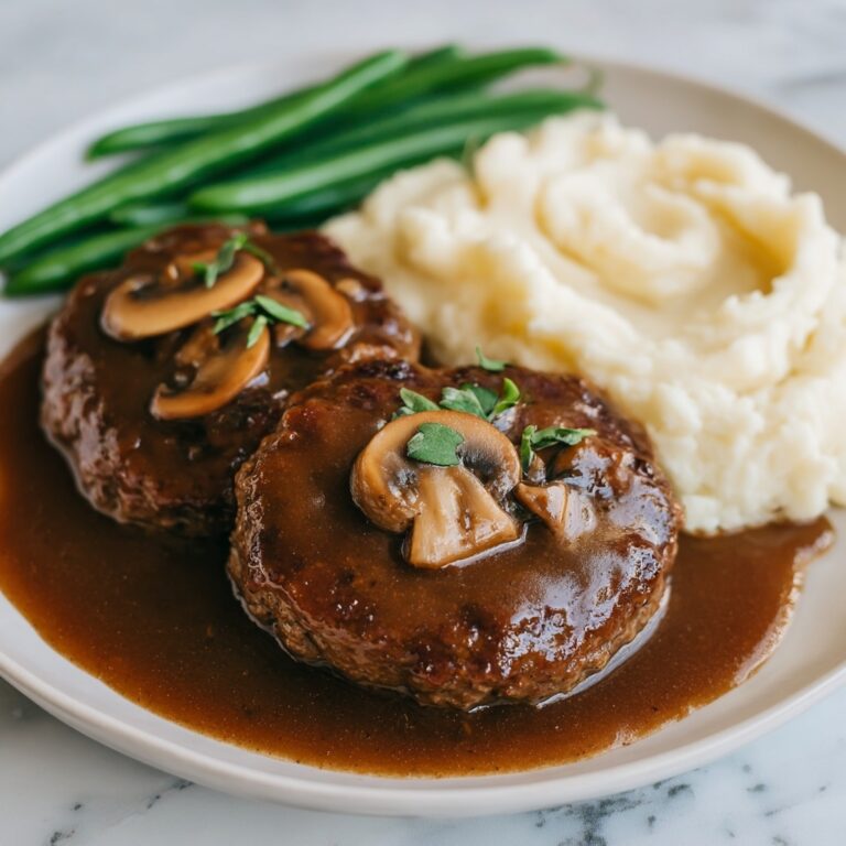 Bobby Flay Salisbury Steak with Mushroom Gravy Recipe