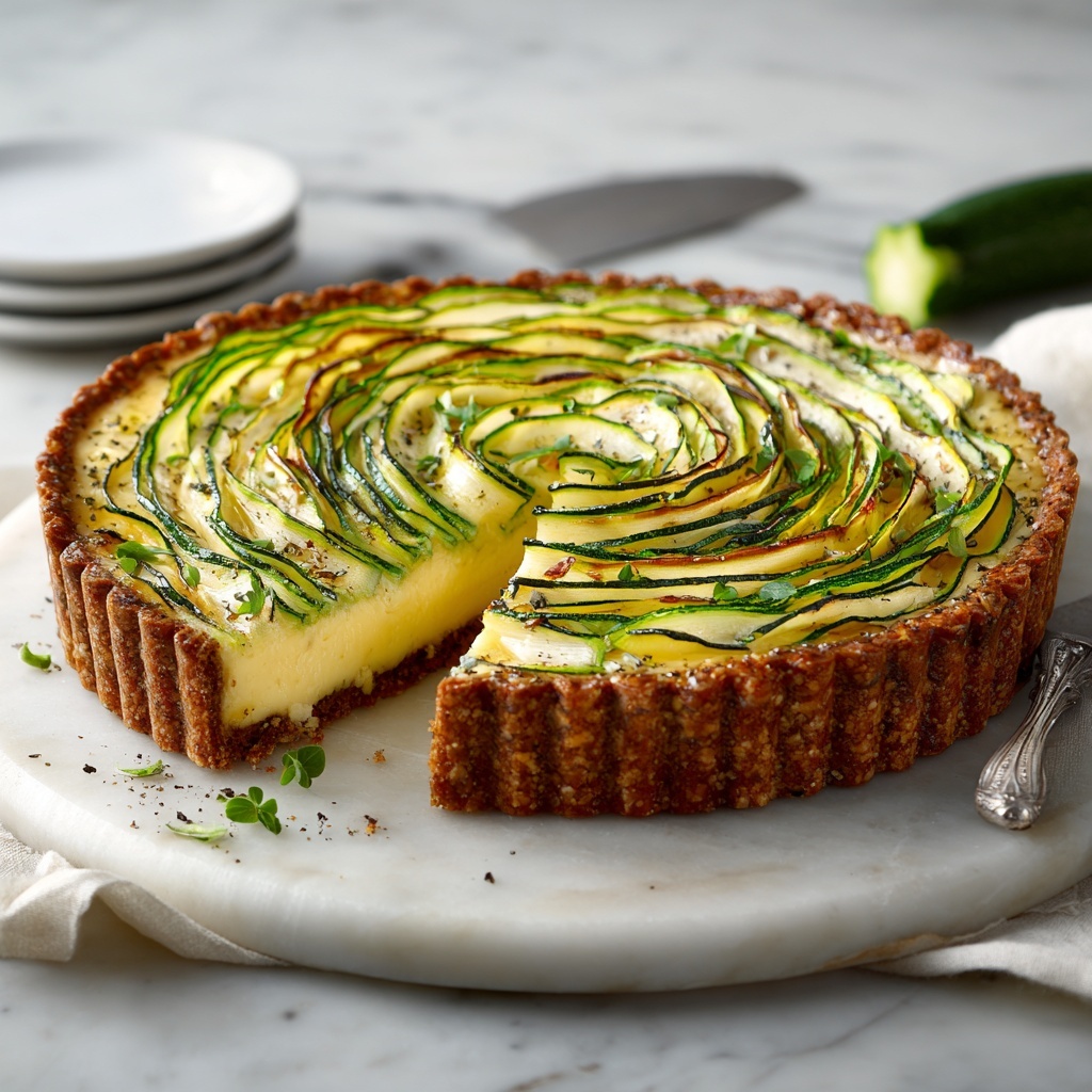 Zucchini Tart with Goat Cheese and Fresh Thyme Recipe - Recipe Image
