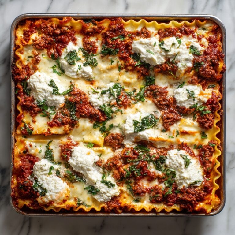 Sheet Pan Lasagna with Spinach, Ricotta, and Melted Mozzarella Recipe