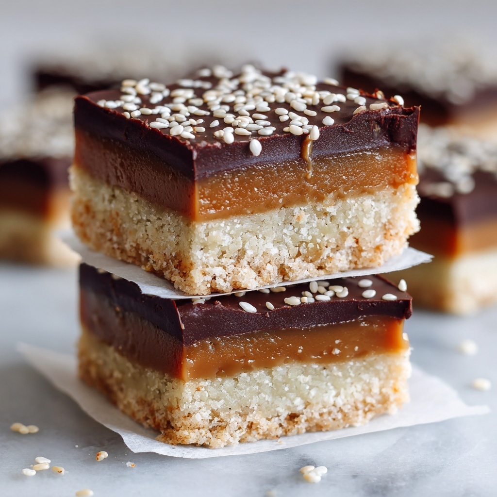 Tahini Caramel Millionaires Shortbread Recipe - Recipe Image