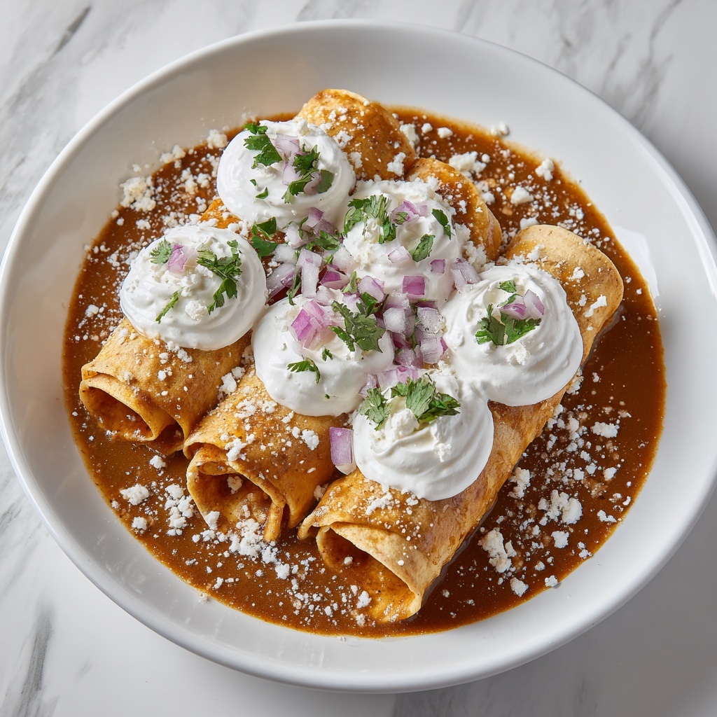 Enfrijoladas Mexicanas: Creamy Black Bean Sauce Enchiladas Recipe - Recipe Image