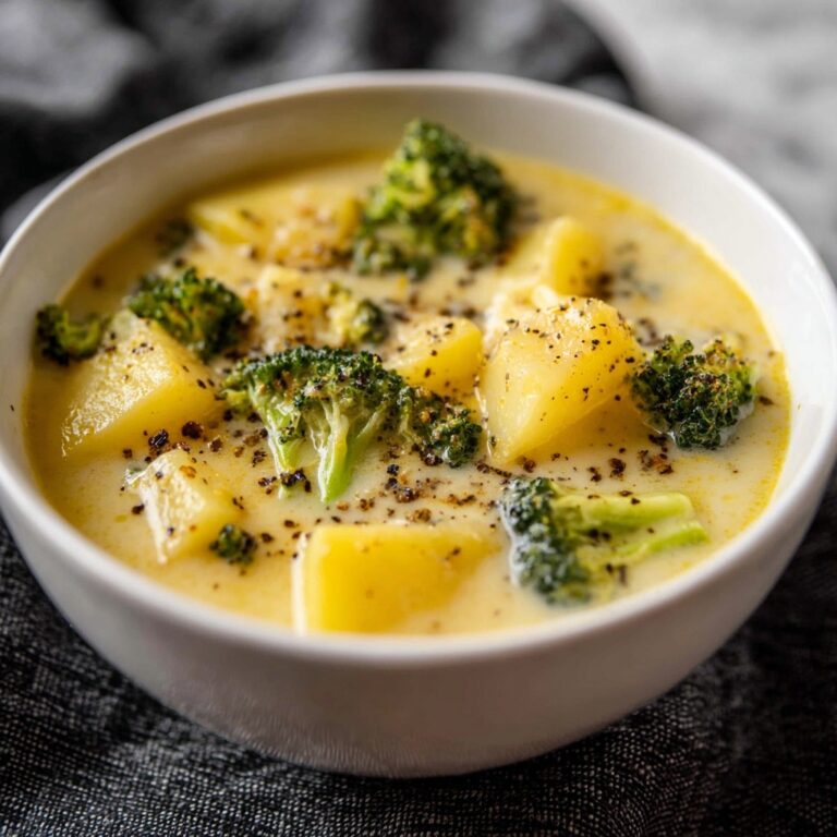 Crockpot Potato Broccoli Cheddar Soup Recipe