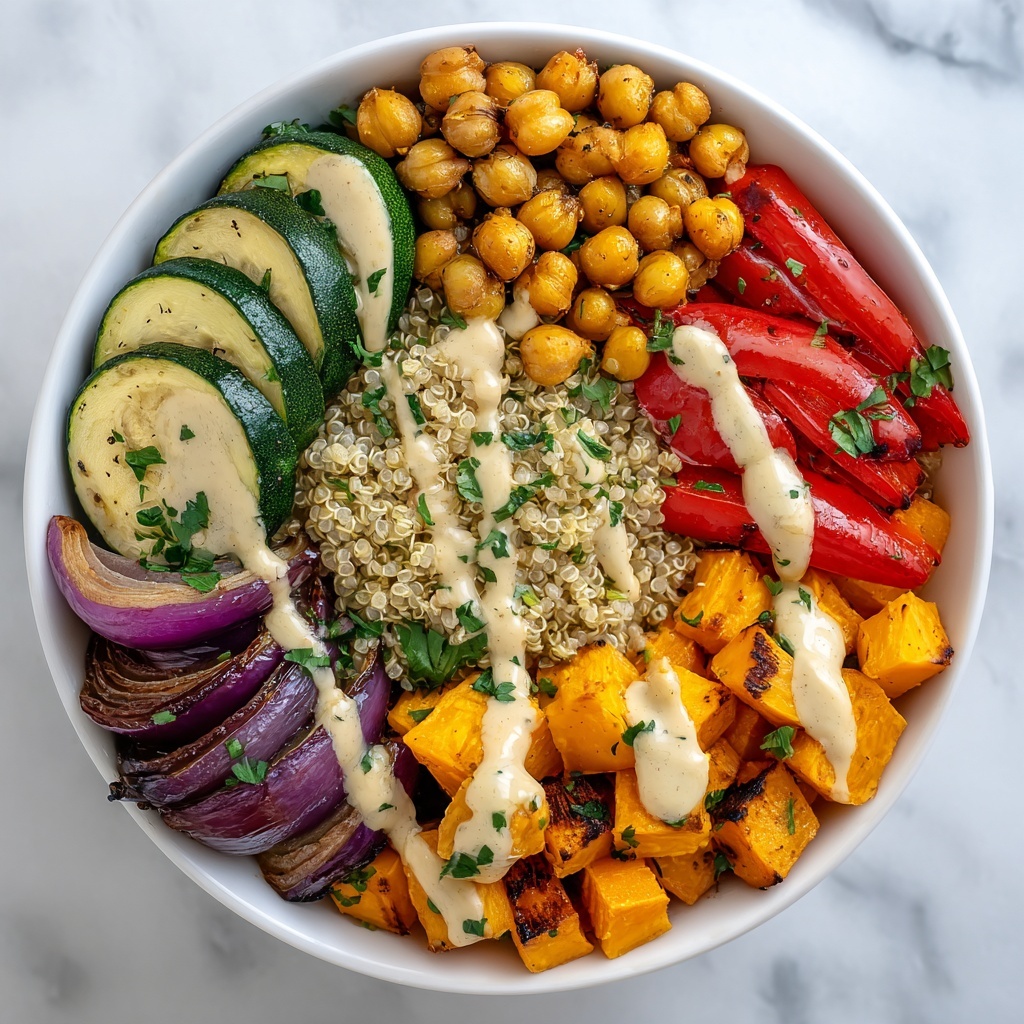 Glow Bowl with Roasted Veggies and Tahini Yogurt Sauce Recipe - Recipe Image